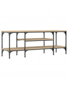 Mobile TV Rovere Sonoma 121x35x45 cm Legno Multistrato e Ferro 2