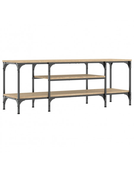 Mobile TV Rovere Sonoma 121x35x45 cm Legno Multistrato e Ferro