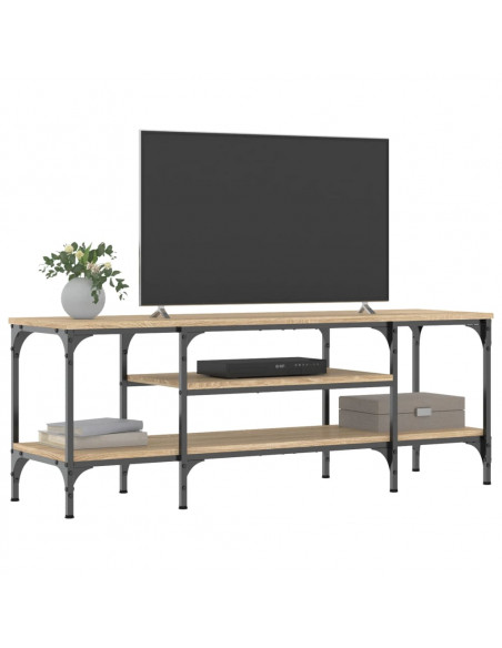 Mobile TV Rovere Sonoma 121x35x45 cm Legno Multistrato e Ferro