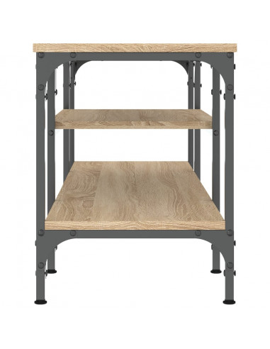 Mobile TV Rovere Sonoma 121x35x45 cm Legno Multistrato e Ferro