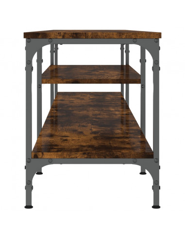 Mobile TV Rovere Fumo 201x35x45 cm in Legno Multistrato e Ferro