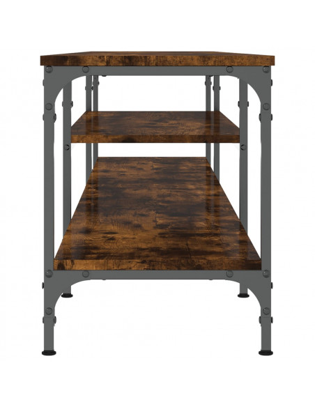 Mobile TV Rovere Fumo 201x35x45 cm in Legno Multistrato e Ferro
