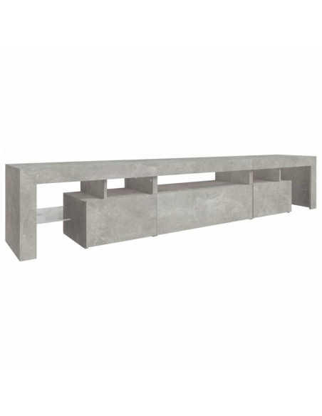 Mobile Porta TV con Luci LED Grigio Cemento 215x36,5x40 cm