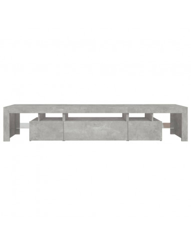 Mobile Porta TV con Luci LED Grigio Cemento 215x36,5x40 cm