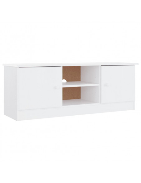Mobile TV ALTA Bianco 112x35x41 cm in Legno Massello di Pino