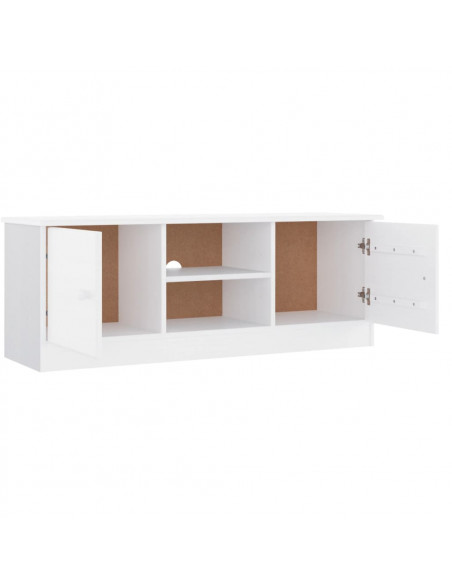 Mobile TV ALTA Bianco 112x35x41 cm in Legno Massello di Pino