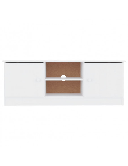 Mobile TV ALTA Bianco 112x35x41 cm in Legno Massello di Pino