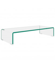 Mobile/Rialzo Porta TV in Vetro Trasparente 60x25x11 cm 2