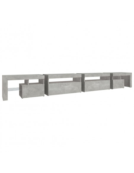 Mobile Porta TV con Luci LED Grigio Cemento 290x36,5x40 cm