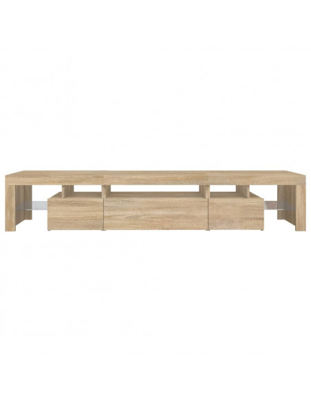 Mobile Porta TV con Luci LED Rovere Sonoma 215x36,5x40 cm