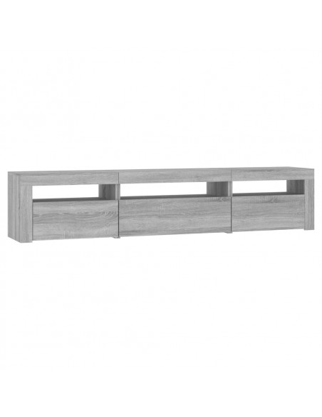 Mobile Porta TV con Luci LED Grigio Sonoma 195x35x40 cm