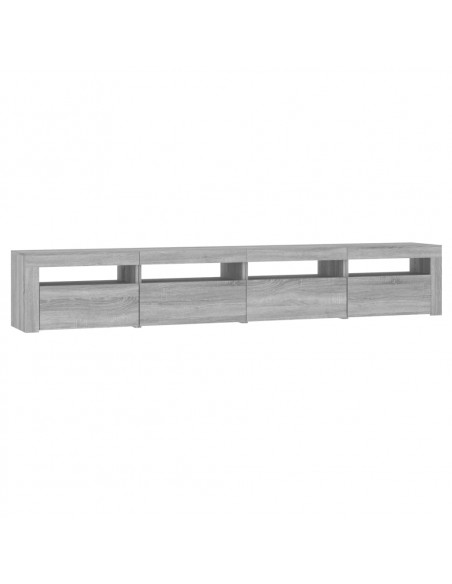 Mobile Porta TV con Luci LED Grigio Sonoma 240x35x40 cm