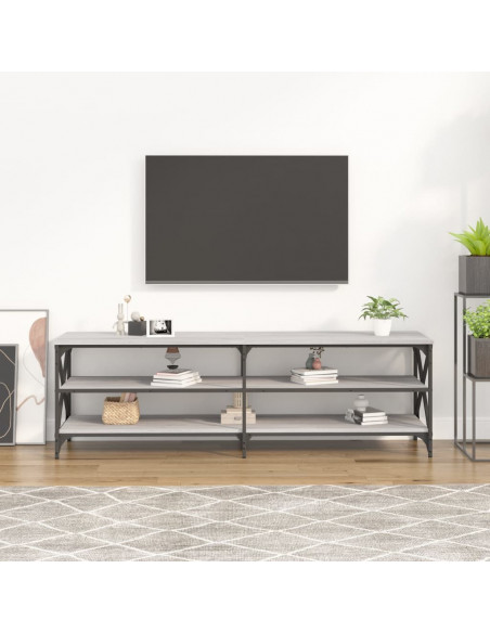 Mobile Porta TV Grigio Sonoma 160x40x50 cm in Legno Multistrato