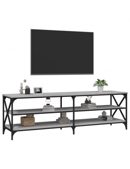 Mobile Porta TV Grigio Sonoma 160x40x50 cm in Legno Multistrato
