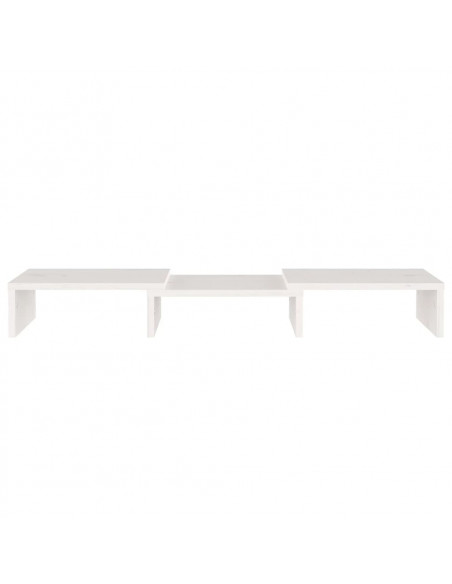 Supporto per Monitor Bianco 60x24x10,5cm Legno Massello di Pino