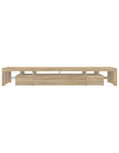 Mobile Porta TV con Luci LED Rovere Sonoma 260x36,5x40 cm