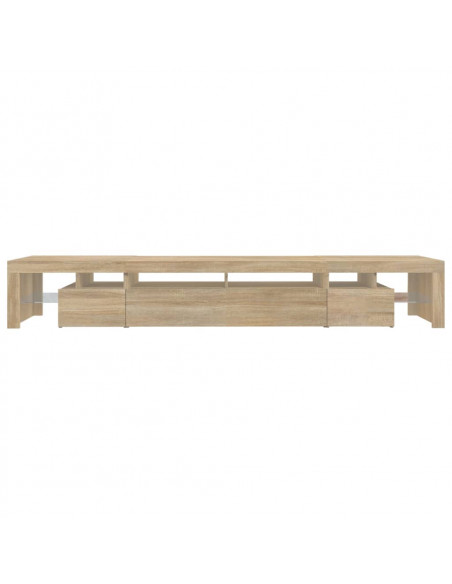 Mobile Porta TV con Luci LED Rovere Sonoma 260x36,5x40 cm