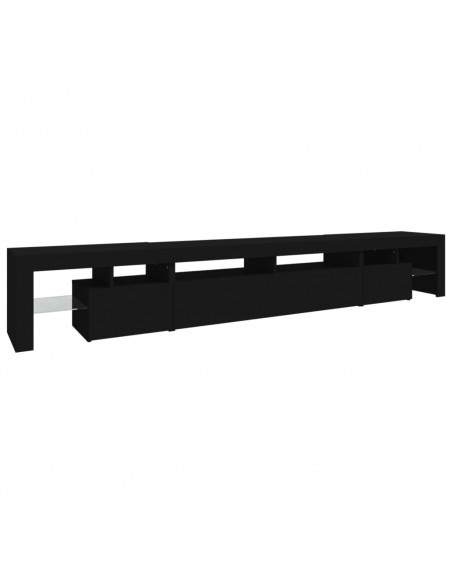 Mobile Porta TV con Luci LED Nero 260x36,5x40 cm