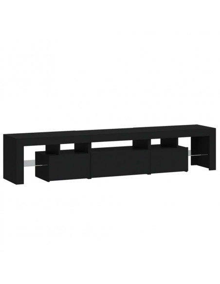 Mobile Porta TV con Luci LED Nero 200x36,5x40 cm