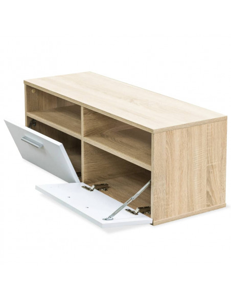 Mobili TV 2 pz in Legno Multistrato 95x35x36 cm Rovere e Bianco