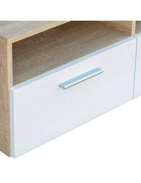 Mobili TV 2 pz in Legno Multistrato 95x35x36 cm Rovere e Bianco