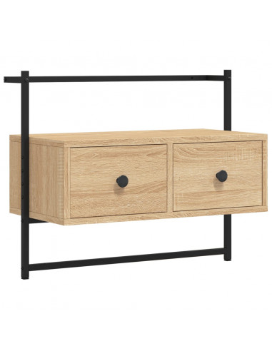 Mobile TV a Muro Rovere Sonoma 60,5x30x51 cm Legno Multistrato