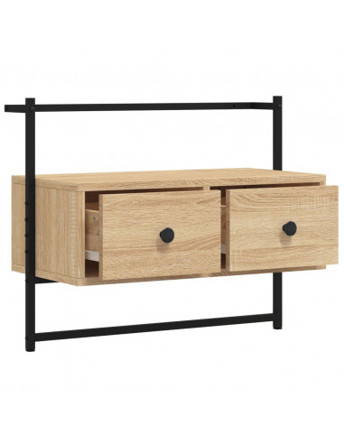 Mobile TV a Muro Rovere Sonoma 60,5x30x51 cm Legno Multistrato