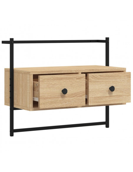 Mobile TV a Muro Rovere Sonoma 60,5x30x51 cm Legno Multistrato