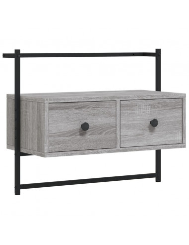 Mobile TV a Muro Grigio Sonoma 60,5x30x51 cm Legno Multistrato