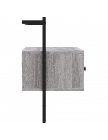 Mobile TV a Muro Grigio Sonoma 60,5x30x51 cm Legno Multistrato