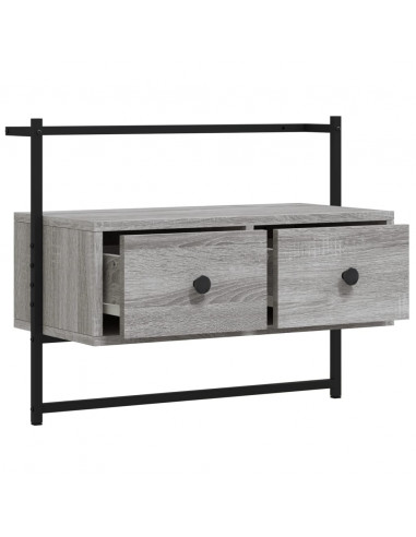 Mobile TV a Muro Grigio Sonoma 60,5x30x51 cm Legno Multistrato