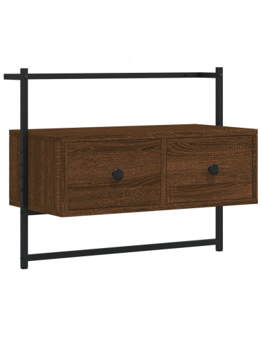 Mobile TV a Muro Rovere Marrone 60,5x30x51 cm Legno Multistrato