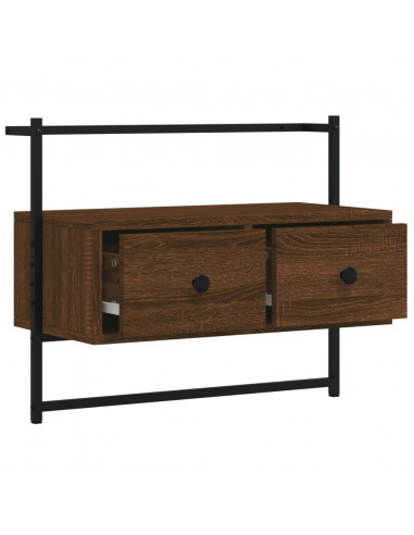Mobile TV a Muro Rovere Marrone 60,5x30x51 cm Legno Multistrato