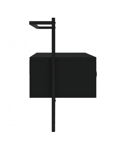 Mobile TV a Muro Nero 100,5x30x51 cm in Legno Multistrato