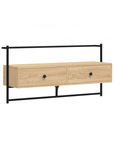 Mobile TV a Muro Rovere Sonoma 100,5x30x51 cm Legno Multistrato