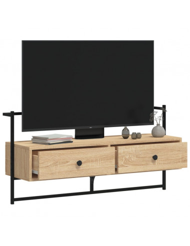 Mobile TV a Muro Rovere Sonoma 100,5x30x51 cm Legno Multistrato