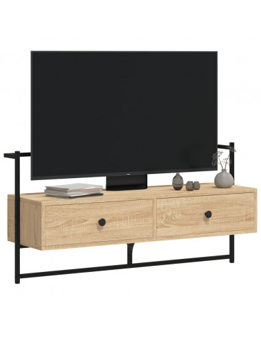 Mobile TV a Muro Rovere Sonoma 100,5x30x51 cm Legno Multistrato
