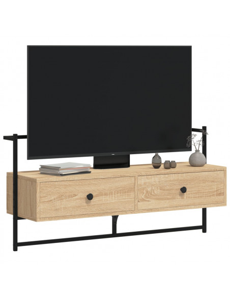Mobile TV a Muro Rovere Sonoma 100,5x30x51 cm Legno Multistrato