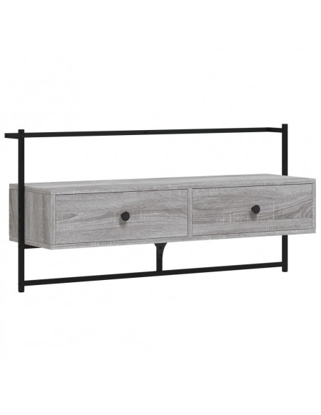 Mobile TV a Muro Grigio Sonoma 100,5x30x51 cm Legno Multistrato