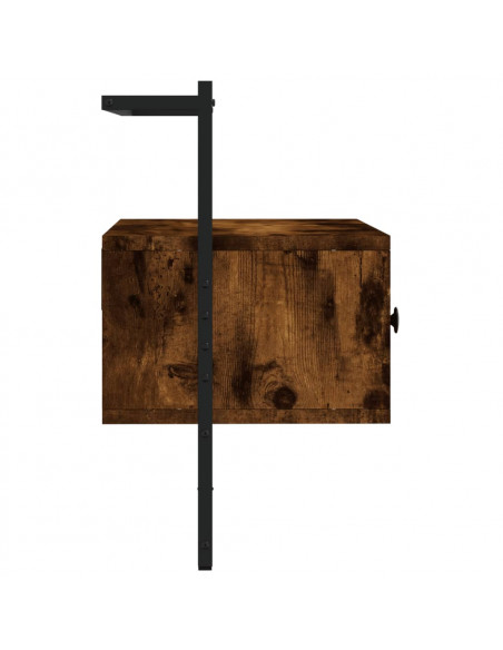 Mobile TV a Muro Rovere Fumo 60,5x30x51 cm in Legno Multistrato
