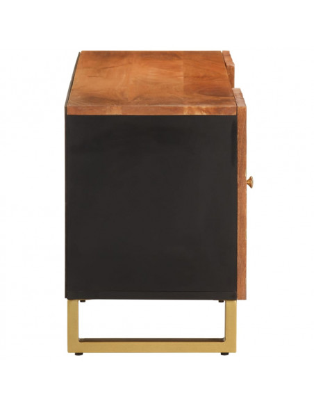 Mobile Porta TV Marrone e Nero 105x33,5x46 cm in Legno di Mango