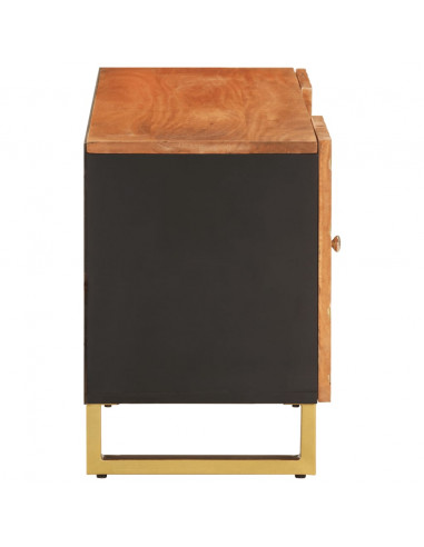 Mobile Porta TV Marrone e Nero 105x33,5x46 cm in Legno di Mango