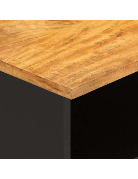 Mobile Porta TV Marrone e Nero 80x33,5x46 cm in Legno di Mango