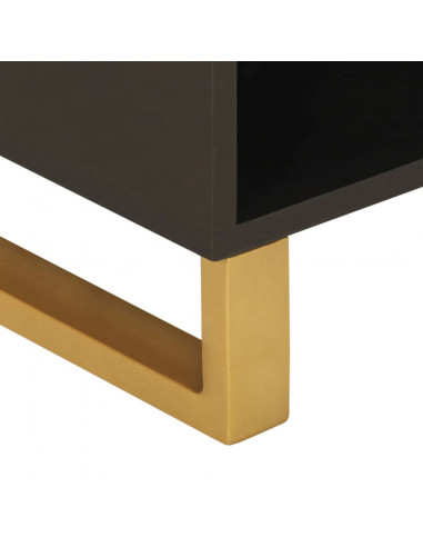 Mobile Porta TV Marrone e Nero 80x33,5x46 cm in Legno di Mango