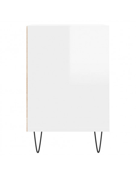 Mobile Porta TV Bianco Lucido 100x35x55 cm in Legno Multistrato