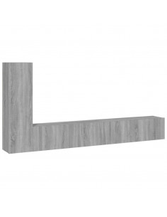 Set Mobili Porta TV 3 pz Grigio Sonoma in Legno Multistrato 2