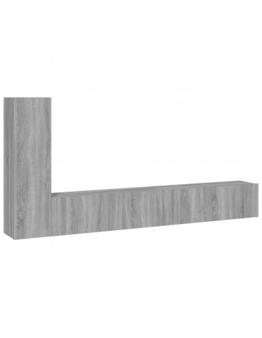 Set Mobili Porta TV 3 pz Grigio Sonoma in Legno Multistrato