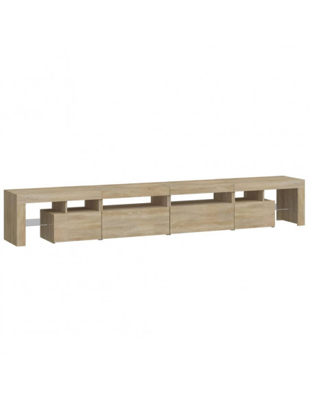 Mobile Porta TV con Luci LED Rovere Sonoma 260x36,5x40 cm