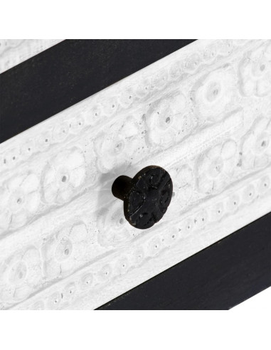 Mobile TV Intagliato a Mano Grigio Bianco 120x30x40 cm in Mango