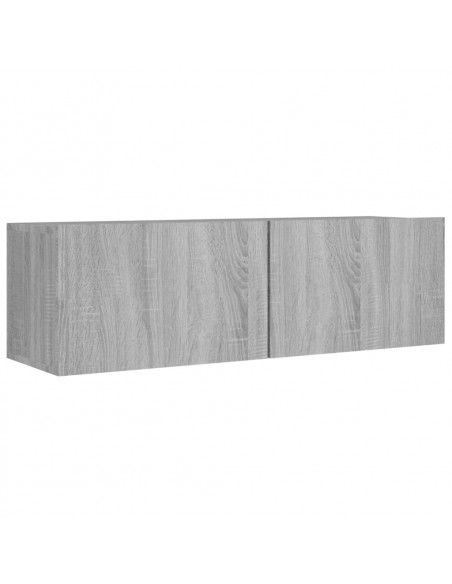 Set di Mobili Porta TV 4 pz Grigio Sonoma in Legno Multistrato